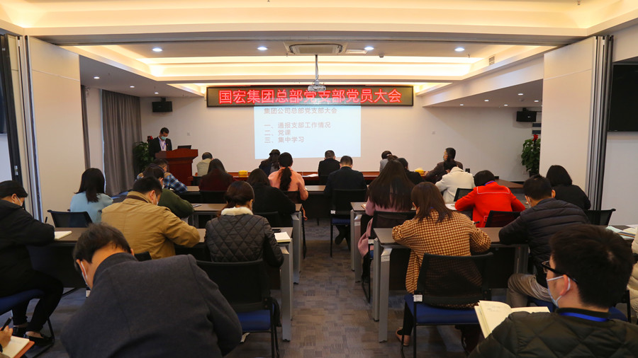 国宏集团总部支部召开第一季度党员大会